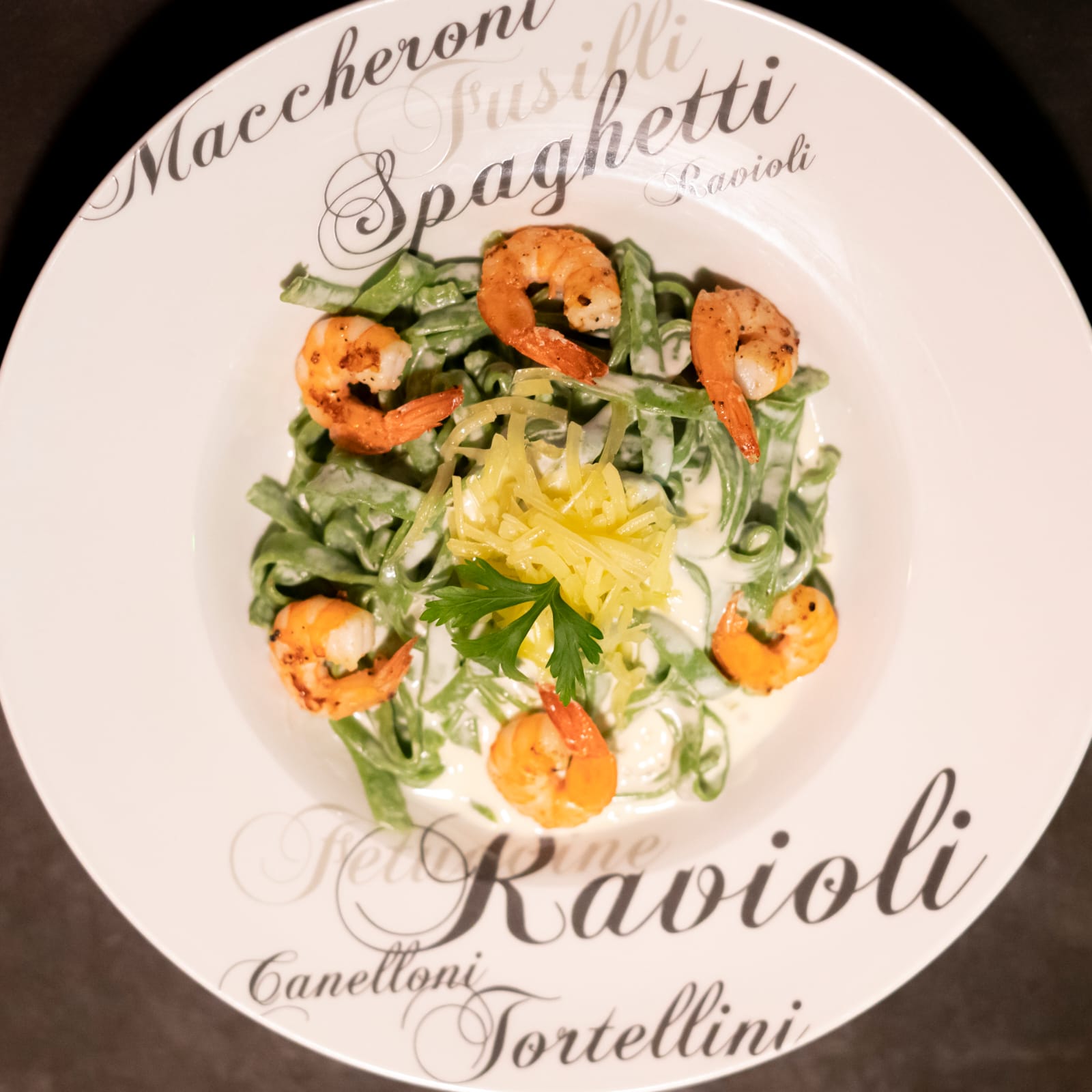 Pasta con camarones